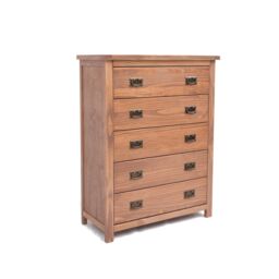 Cabinet Bits Padua 5 Drawer Chest of Drawers Bras Drop Handle in Brown - thumbnail 2