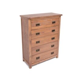 Cabinet Bits Padua 5 Drawer Chest of Drawers Bras Drop Handle in Brown - thumbnail 3