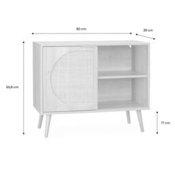 sweeek 80cm wood & rounded cane rattan sideboard in Beige - thumbnail 5