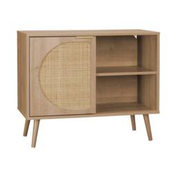 sweeek 80cm wood & rounded cane rattan sideboard in Beige - thumbnail 2