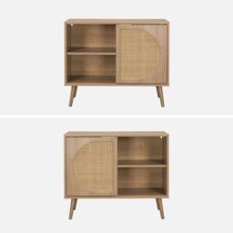 sweeek 80cm wood & rounded cane rattan sideboard in Beige - thumbnail 6