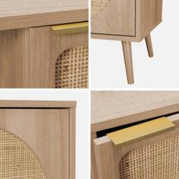 sweeek 80cm wood & rounded cane rattan sideboard in Beige - thumbnail 8