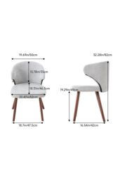 Living and Home Set of 2 Upholstered Dining Chairs in Grey - thumbnail 9