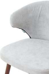Living and Home Set of 2 Upholstered Dining Chairs in Grey - thumbnail 4