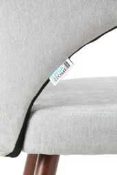 Living and Home Set of 2 Upholstered Dining Chairs in Grey - thumbnail 6
