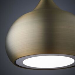 Loops LED Ceiling Pendant Light 18W Cool White Bulb Matt Brass Hanging Dome Shade - thumbnail 4