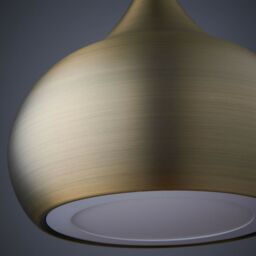 Loops LED Ceiling Pendant Light 18W Cool White Bulb Matt Brass Hanging Dome Shade - thumbnail 5