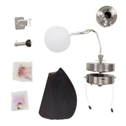 "ValueLights Typhoon 30"" 6 Blade Chrome & Black Ceiling Light Fan in Silver" - thumbnail 4