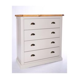 Cabinet Bits Loreo 4 Drawer Chest of Drawers Brass Cup Handle in Light Grey - thumbnail 2