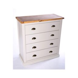 Cabinet Bits Loreo 4 Drawer Chest of Drawers Brass Cup Handle in Light Grey - thumbnail 3
