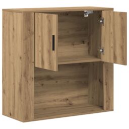 Berkfield Home Wall Cabinet Artisan Oak 80x33x80 cm Engineered Wood in Brown - Size: 80 x 33 x 80 cm - thumbnail 5