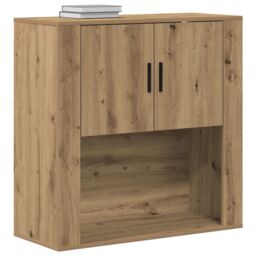 Berkfield Home Wall Cabinet Artisan Oak 80x33x80 cm Engineered Wood in Brown - Size: 80 x 33 x 80 cm - thumbnail 3