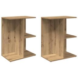 Berkfield Home Elegant Bedside Tables 2 pcs Artisan Oak 46.5x29x61 cm Engineered Wood in Brown - thumbnail 3