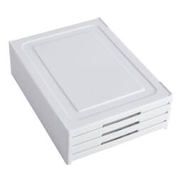 KORVIXA 3Tier-34.7x25.7x54cm Folding Shoe Storage Box Stackable in White - Size: 500mm - thumbnail 4