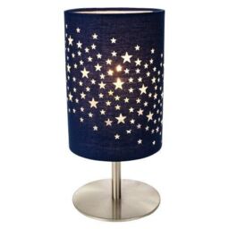 Happy Homewares Stars Decorated Children/Kids Soft Cotton Bedroom Pendant or Lamp Shade in Blue - thumbnail 2