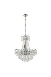 Netlighting Amadis 6 Light Ceiling Pendant Chrome Clear Faceted Glass Beads E14 in Grey - thumbnail 6