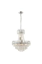 Netlighting Amadis 6 Light Ceiling Pendant Chrome Clear Faceted Glass Beads E14 in Grey - thumbnail 5