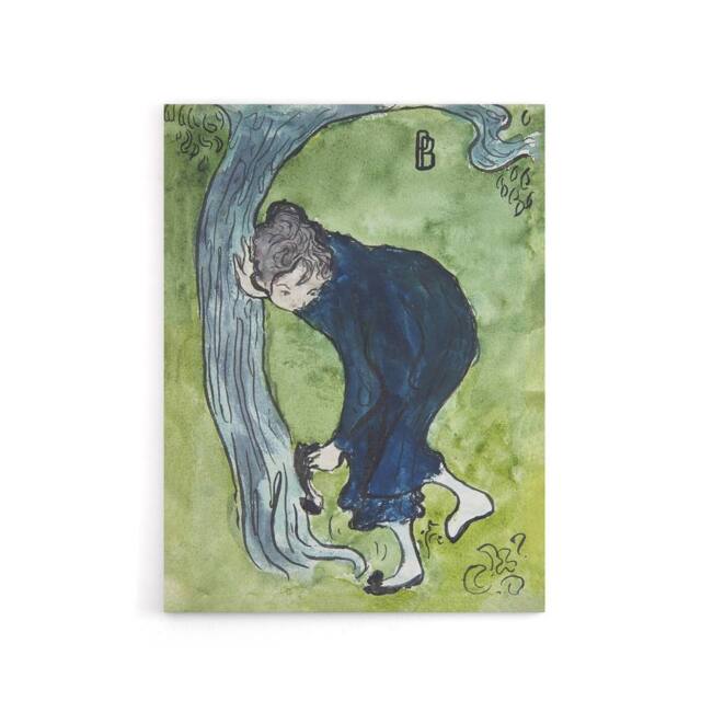"Artery8 The False Step Watercolour Painting Bonnard Canvas Wall Art in Green - Size: W18"" x H24""" - image 1