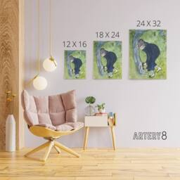 "Artery8 The False Step Watercolour Painting Bonnard Canvas Wall Art in Green - Size: W18"" x H24""" - thumbnail 4
