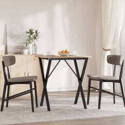 Berkfield Home Durable Dining Table Legs X-Frame 60x40x73 cm Steel in Black - Size: 60 x 40 x 73 cm - thumbnail 1