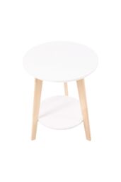 Living and Home Modern Two-Tier Functional Side Table， 48cm W x 48cm D x 60cm H in White - Size: 48 cm W x 48 cm D x 60 cm H - thumbnail 4