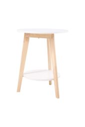Living and Home Modern Two-Tier Functional Side Table， 48cm W x 48cm D x 60cm H in White - Size: 48 cm W x 48 cm D x 60 cm H - thumbnail 5
