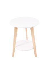 Living and Home Modern Two-Tier Functional Side Table， 48cm W x 48cm D x 60cm H in White - Size: 48 cm W x 48 cm D x 60 cm H - thumbnail 3