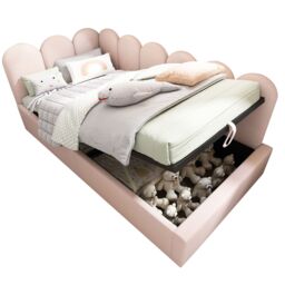 Matteo Upholstered Daybed Bed With Storage, Ottoman Bed 3FT Single Sofa Bed in Pink - thumbnail 7