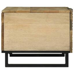 Berkfield Home Coffee Table - 80 x 50 x 40 cm, Solid Mango Wood in Beige - Size: 80 x 50 x 40 cm - thumbnail 4