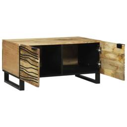 Berkfield Home Coffee Table - 80 x 50 x 40 cm, Solid Mango Wood in Beige - Size: 80 x 50 x 40 cm - thumbnail 1