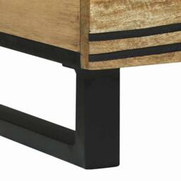 Berkfield Home Coffee Table - 80 x 50 x 40 cm, Solid Mango Wood in Beige - Size: 80 x 50 x 40 cm - thumbnail 8