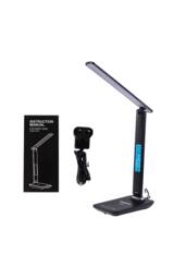 Living and Home Dimmable LED Desk Lamp with Wireless Charger in Black - thumbnail 3