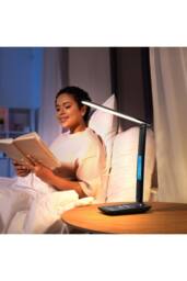 Living and Home Dimmable LED Desk Lamp with Wireless Charger in Black - thumbnail 2