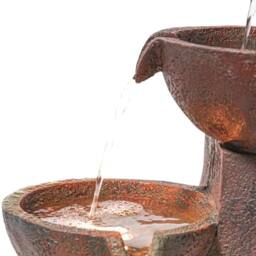 Primrose Tiered Cascading Bowls Jars Water Feature Quito 4 Tier Lights 101cm in Bronze - thumbnail 5
