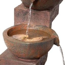 Primrose Tiered Cascading Bowls Jars Water Feature Quito 4 Tier Lights 101cm in Bronze - thumbnail 4