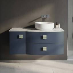 Balterley Gentleshaw 2 Drawer Right-Hand Wall Hung Vanity Unit, 1000mm in Blue - thumbnail 3