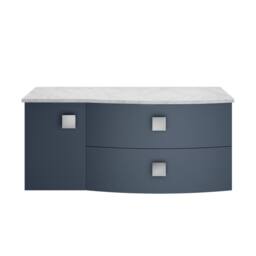Balterley Gentleshaw 2 Drawer Right-Hand Wall Hung Vanity Unit, 1000mm in Blue - thumbnail 1
