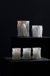 Orsina Rambia Large Irridescent Glass Candle Holder in Silver - thumbnail 4