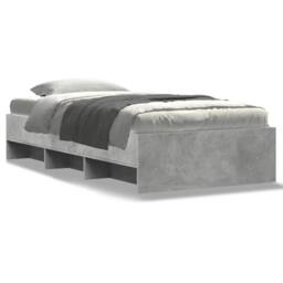 Berkfield Home Bed Frame without Mattress Concrete Grey 90x200cm Engineered Wood - Size: 90x200 cm - thumbnail 1