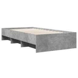 Berkfield Home Bed Frame without Mattress Concrete Grey 90x200cm Engineered Wood - Size: 90x200 cm - thumbnail 7