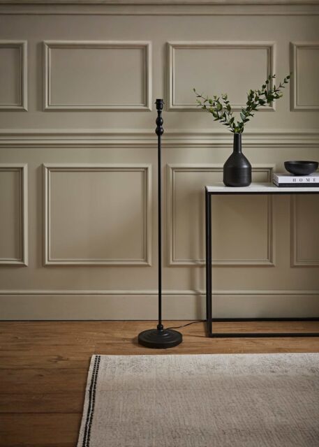 ValueLights Maggie Metal Candlestick Slim Floor Lamp Base in Black - image 1