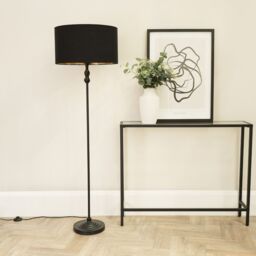 ValueLights Maggie Metal Candlestick Slim Floor Lamp Base in Black - thumbnail 3