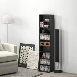 STILVORA Media Storage Unit with Adjustable Shelves Black - thumbnail 2