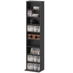 STILVORA Media Storage Unit with Adjustable Shelves Black - thumbnail 5