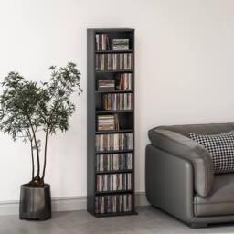 STILVORA Media Storage Unit with Adjustable Shelves Black - thumbnail 3