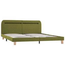 Berkfield Home Bed Frame with LED Green Fabric 150x200 cm King Size - thumbnail 4