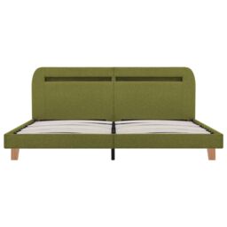 Berkfield Home Bed Frame with LED Green Fabric 150x200 cm King Size - thumbnail 5