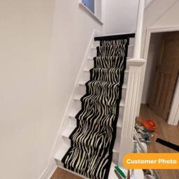 runrug Stair Runner Carpet for Staircases - Soft & Comfy, 9mm - 'Savannah' in Black - Size: 60 cm x 660 cm - thumbnail 3
