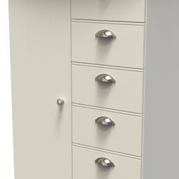 Ready Assembled 2 U Albert 1 Door 5 Drawer Childrens Wardrobe (Ready Assembled) in Cream - thumbnail 4