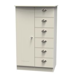Ready Assembled 2 U Albert 1 Door 5 Drawer Childrens Wardrobe (Ready Assembled) in Cream - thumbnail 3